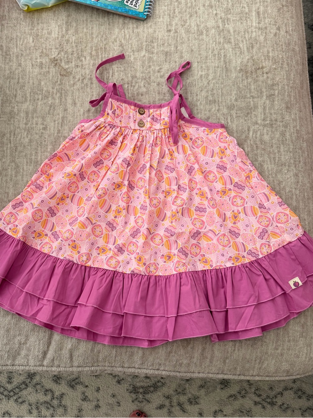 cheeky plum Pink & Magenta Ruffle-Hem Tie-Strap Dress